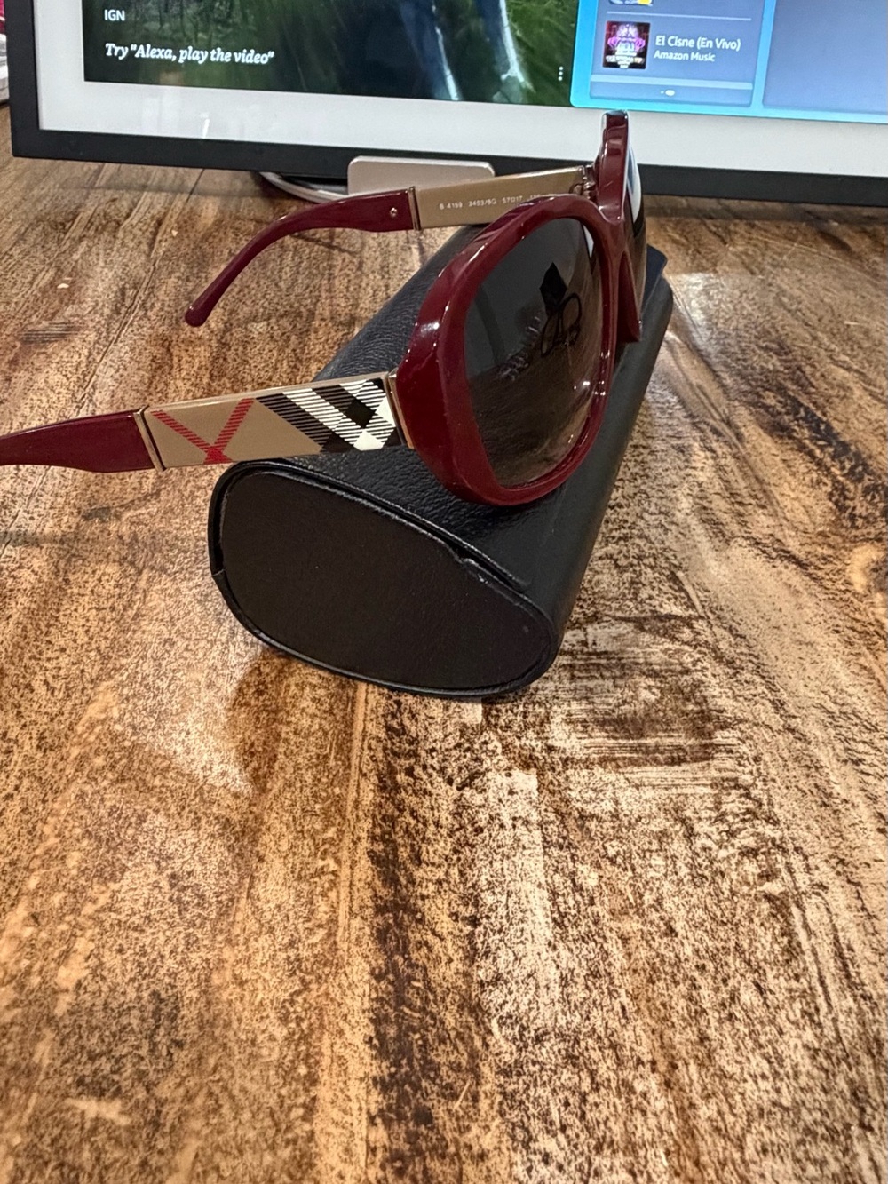 Burberry Burgundy Round Oversized Women's Sunglasses - Picture 11 of 15
